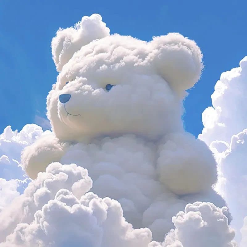 可爱小众云彩熊云彩鸭头像 适合做头像的云朵图片_6