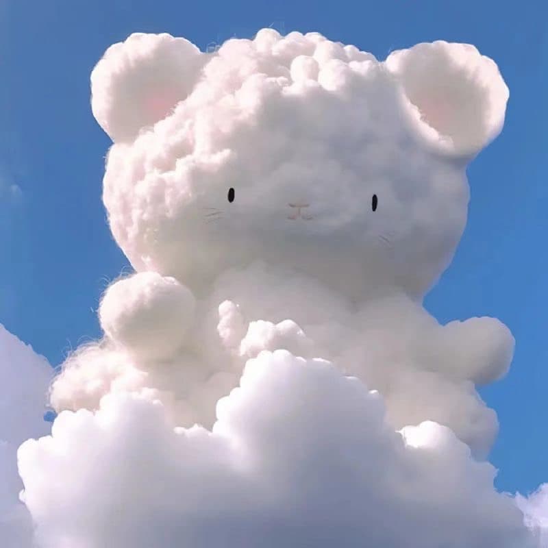 可爱小众云彩熊云彩鸭头像 适合做头像的云朵图片_9