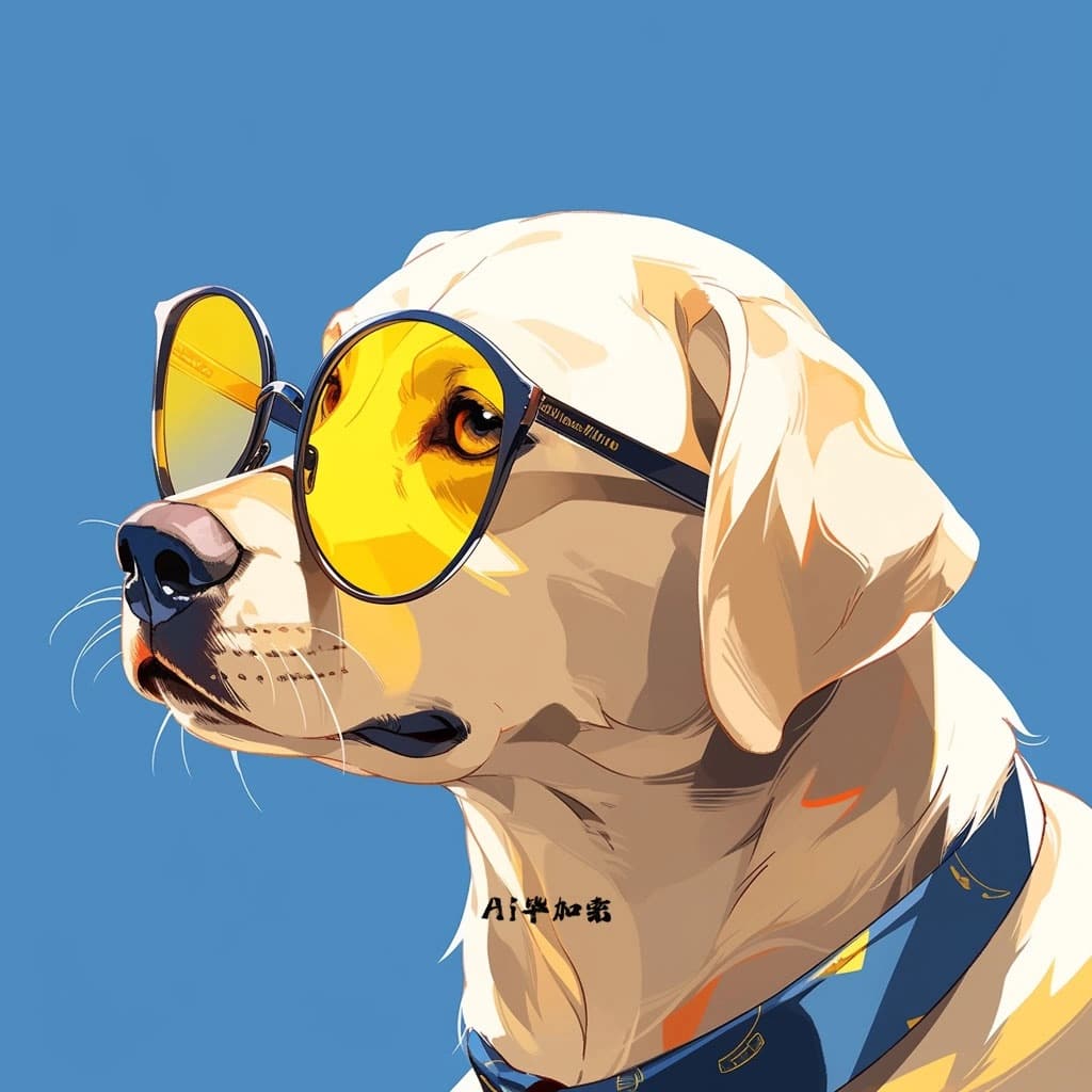 戴眼镜戴墨镜可爱柴犬头像AI绘制 忠犬八公同款狗狗-1-6TU