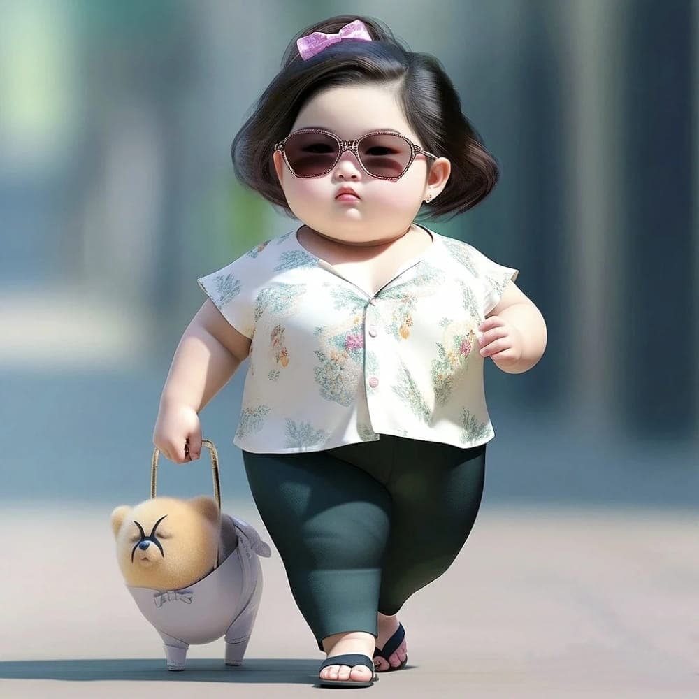 网上最火的小胖妞头像,Ai小胖妞微信头像图片_35