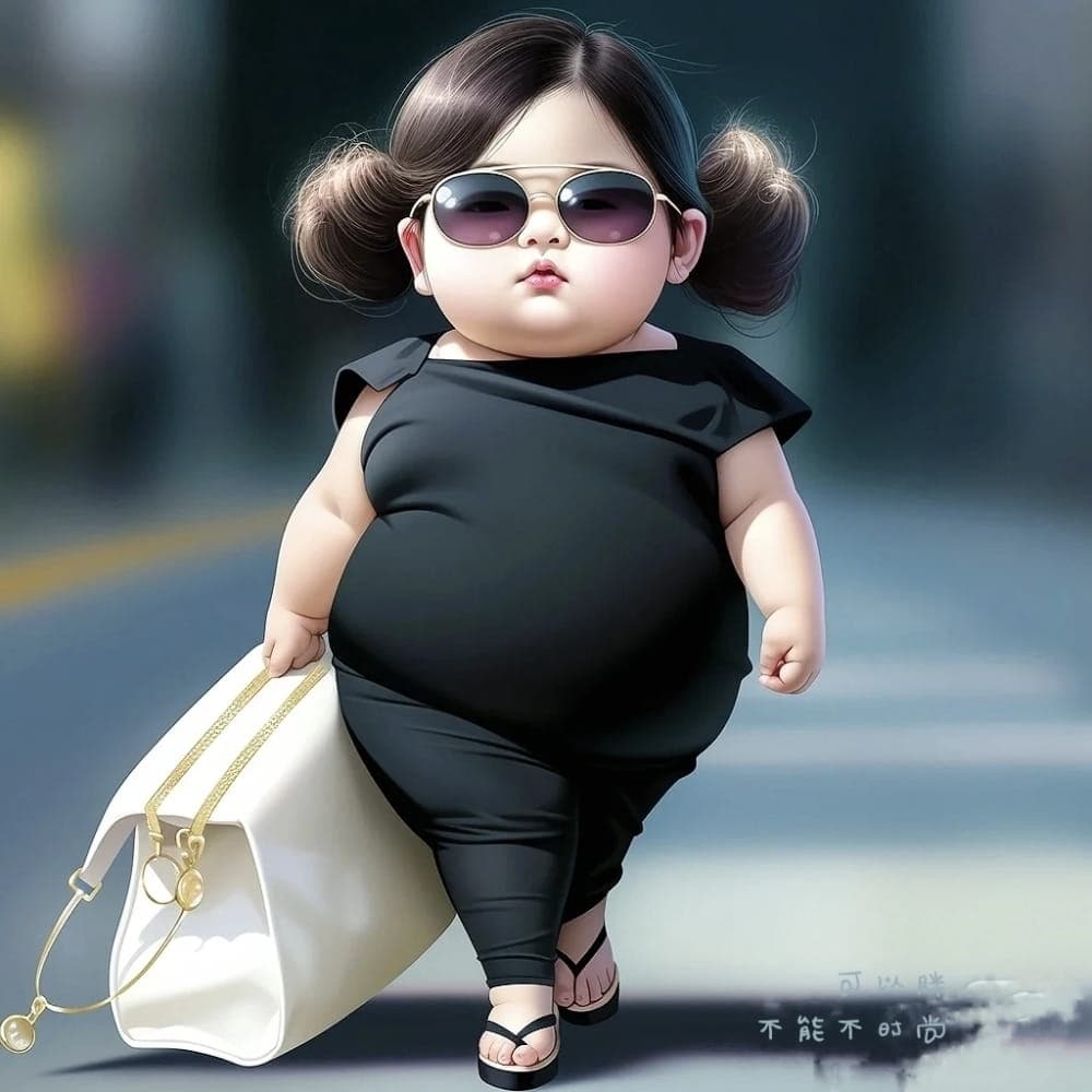 网上最火的小胖妞头像,Ai小胖妞微信头像图片_40