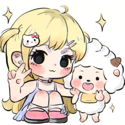 女孩子抱着懒羊羊的闺蜜头像，和懒羊羊抱抱贴贴