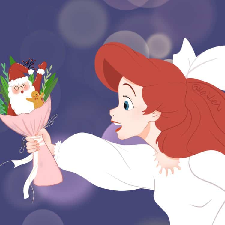 美人鱼公主红发爱丽儿微信头像 迪士尼公主爱丽儿卡通高清头像图_1