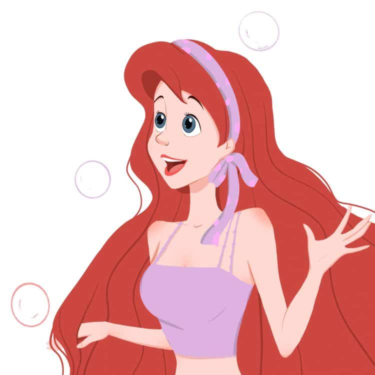 美人鱼公主红发爱丽儿微信头像 迪士尼公主爱丽儿卡通高清头像图_3