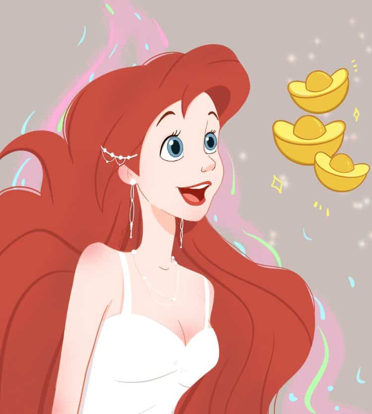 美人鱼公主红发爱丽儿微信头像 迪士尼公主爱丽儿卡通高清头像图_5