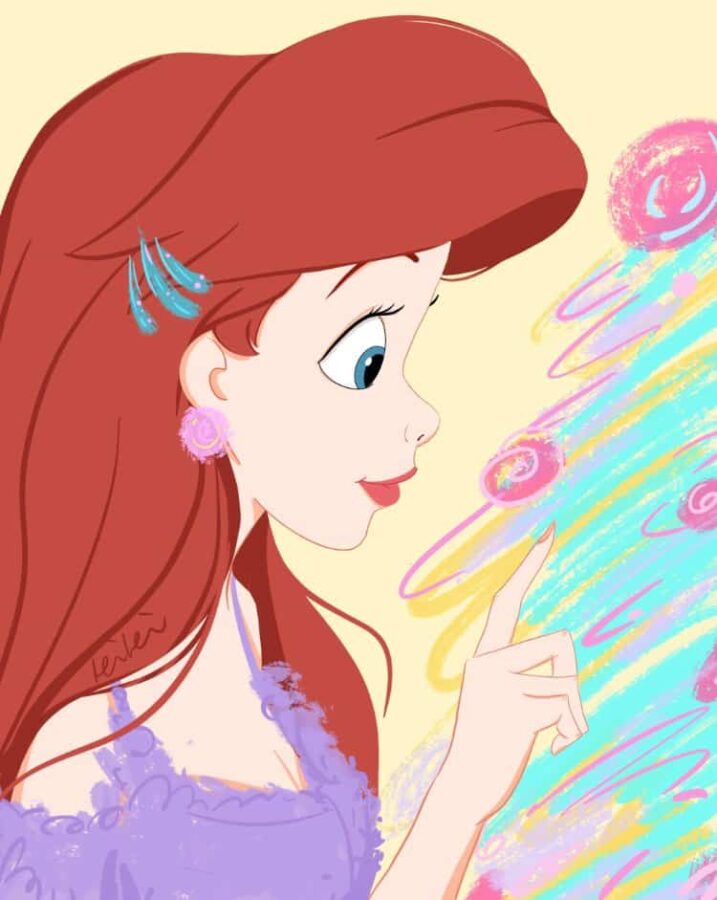 美人鱼公主红发爱丽儿微信头像 迪士尼公主爱丽儿卡通高清头像图_6