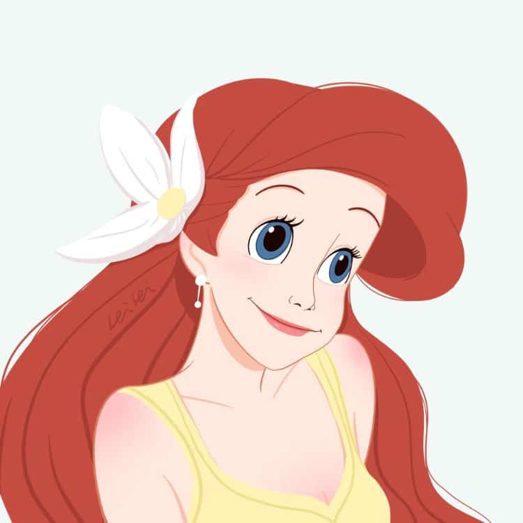 美人鱼公主红发爱丽儿微信头像 迪士尼公主爱丽儿卡通高清头像图_8