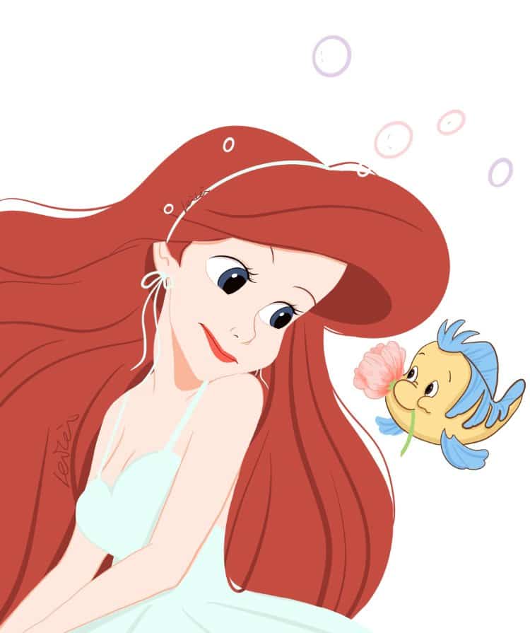 美人鱼公主红发爱丽儿微信头像 迪士尼公主爱丽儿卡通高清头像图_9