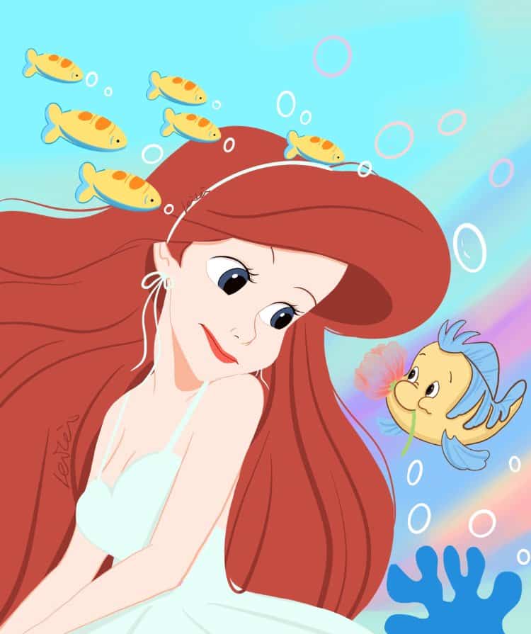 美人鱼公主红发爱丽儿微信头像 迪士尼公主爱丽儿卡通高清头像图_10