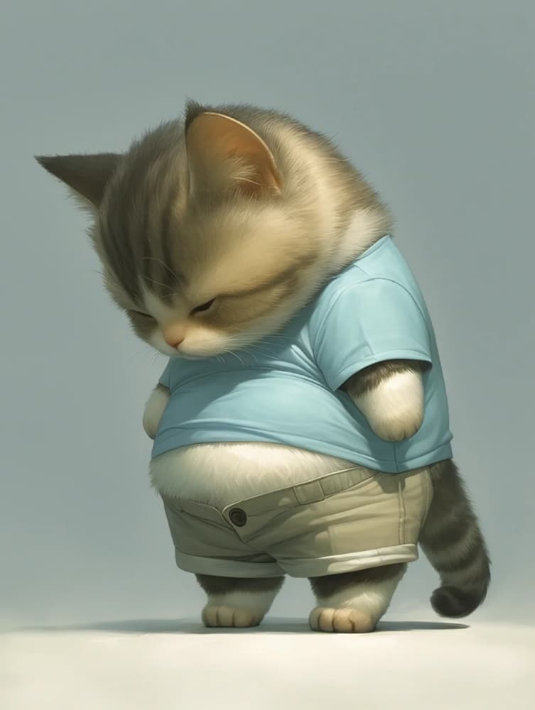 大肚子的可爱胖猫图片_5
