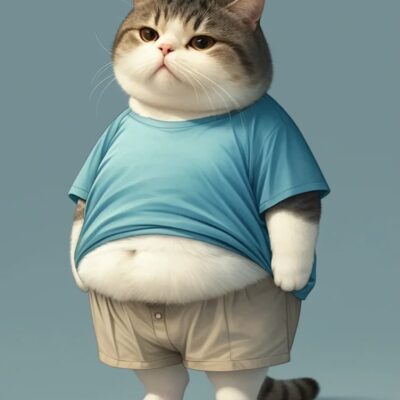 大肚子的可爱胖猫图片