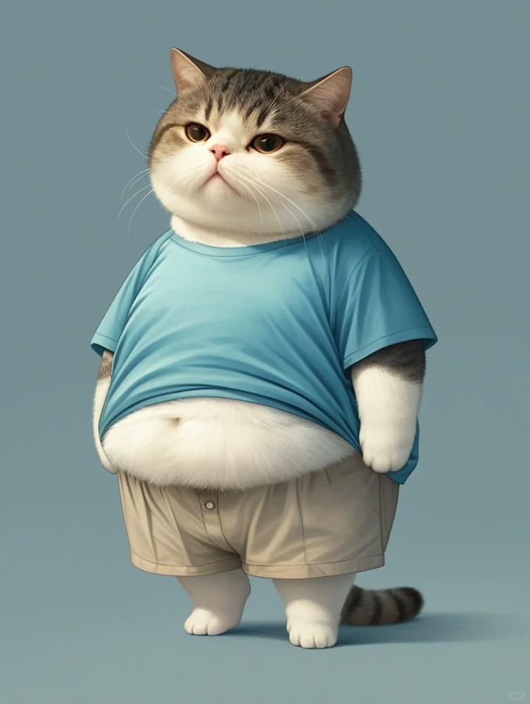 大肚子的可爱胖猫图片_1