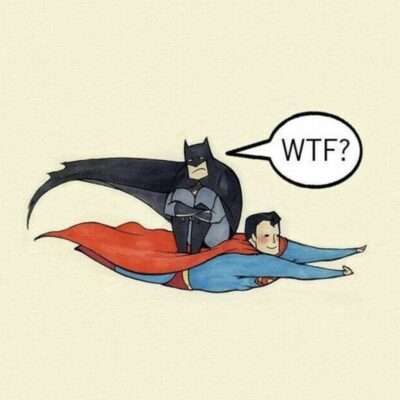 蝙蝠侠坐在超人身上飞行图片
