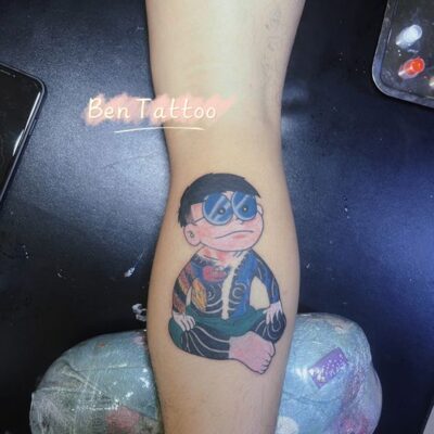 《哆啦A梦》野比大雄纹身图片