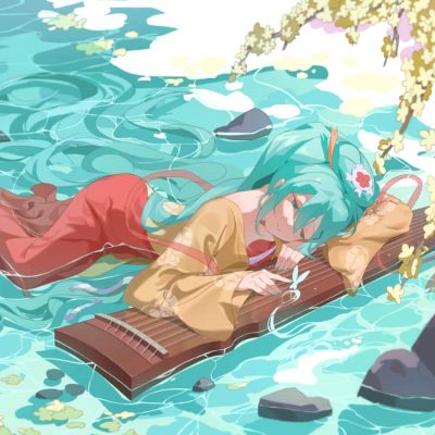 初音未来黄龙直捣溪水潺潺二次元图片